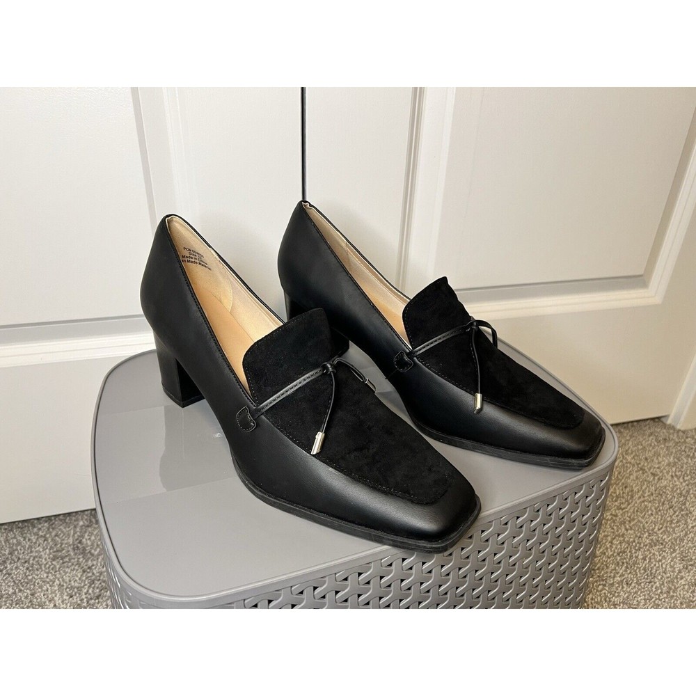 Womens Journee Collection Crawford Black Loafer Cushioned Chunky Heel Size 12